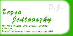 dezso jedlovszky business card